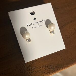 Kate Spade Ivory Pearl and Clear Crystal Earrings